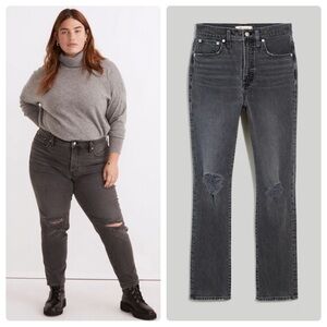 Madewell The Plus Perfect Vintage Jeans in Bartlett Wash: Ripped Edition Sz 18W